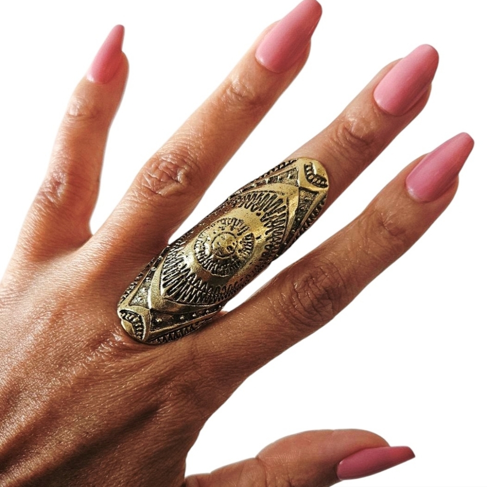 Bohemian Ring, Ethnic Ring, Large Ring,  Boho Gypsy Ring, Hippie Bohemian Statem - Picture 2 of 6